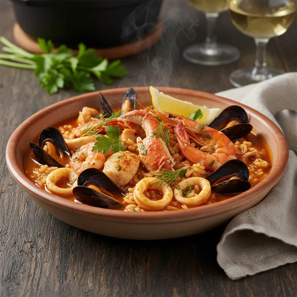 Arroz caldoso de frutos del mar