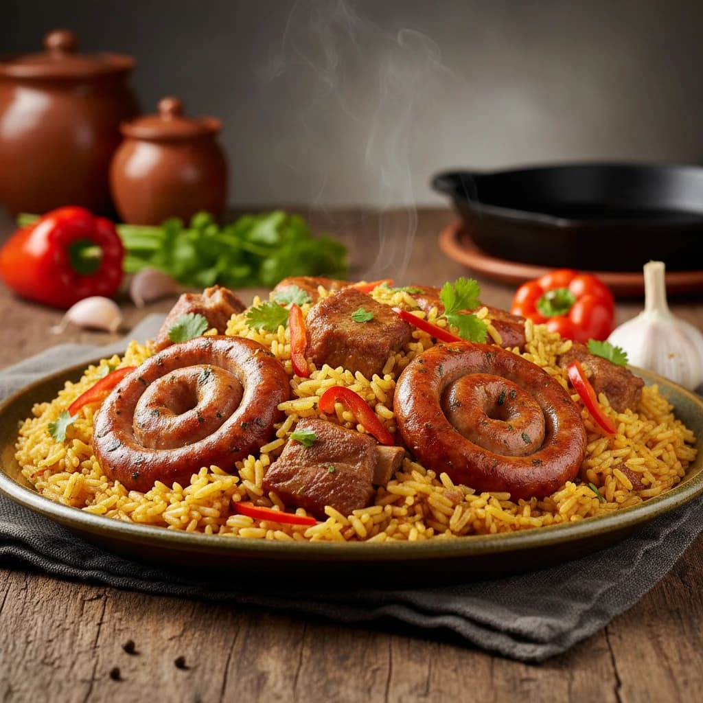 Arroz con costillas y güeñas