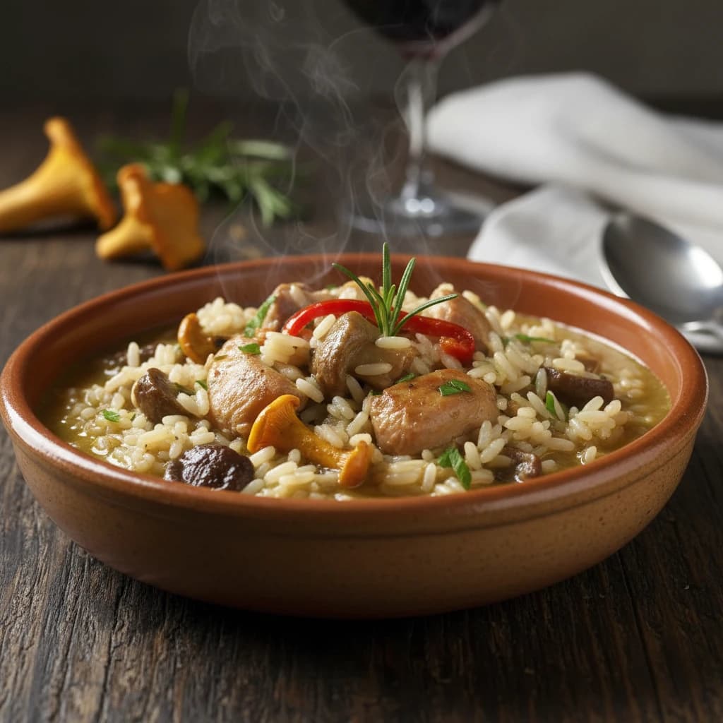 Arroz meloso de conejo y setas