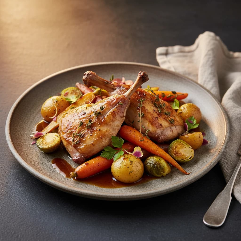 Paella de pollo, conejo y verduras