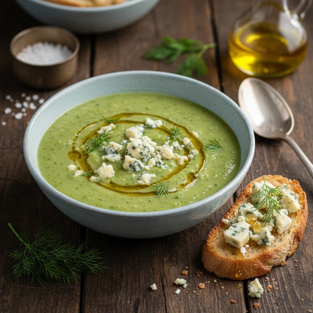 Crema de calabacín al roquefort