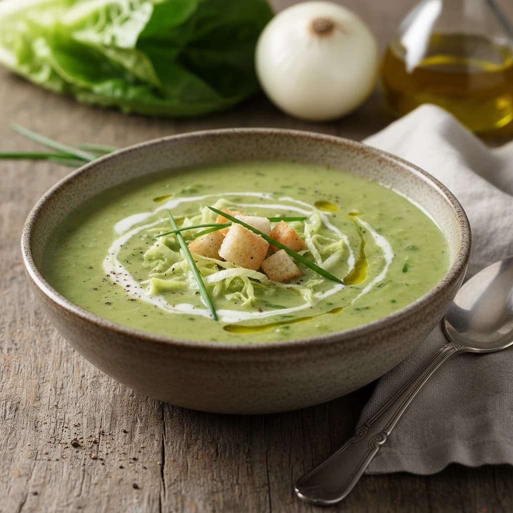 Crema de lechuga y cebolla