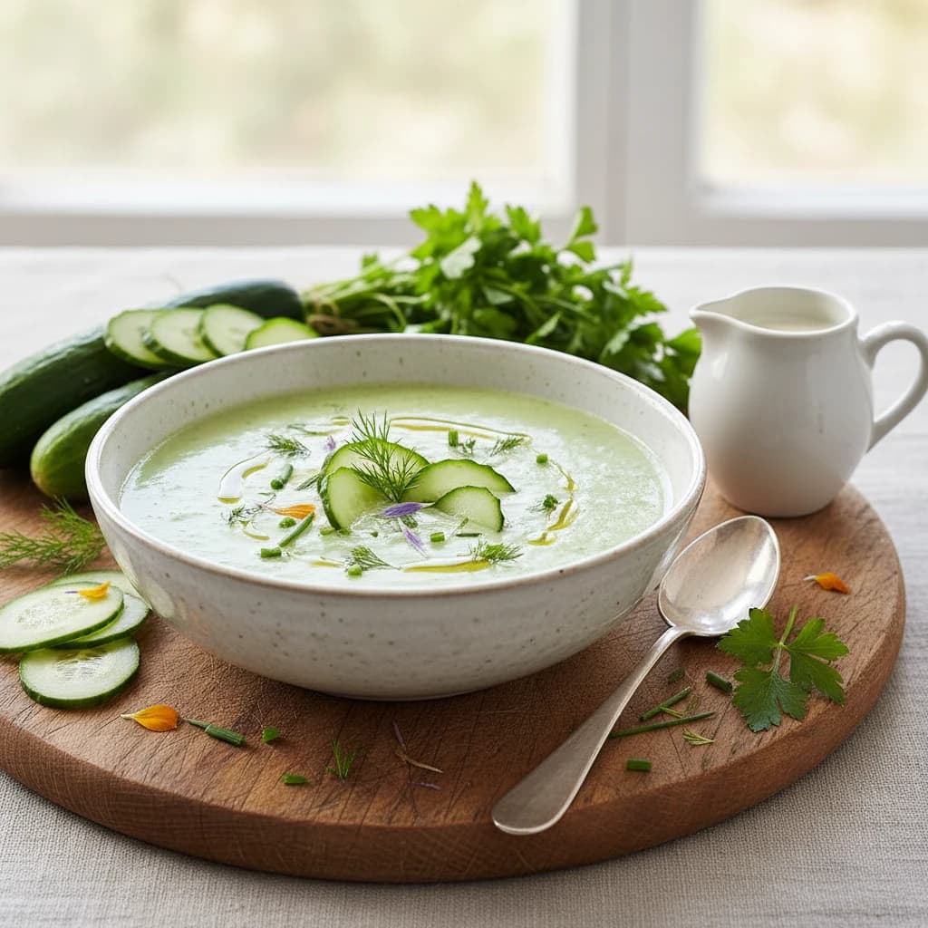 Crema de pepino a las finas hierbas