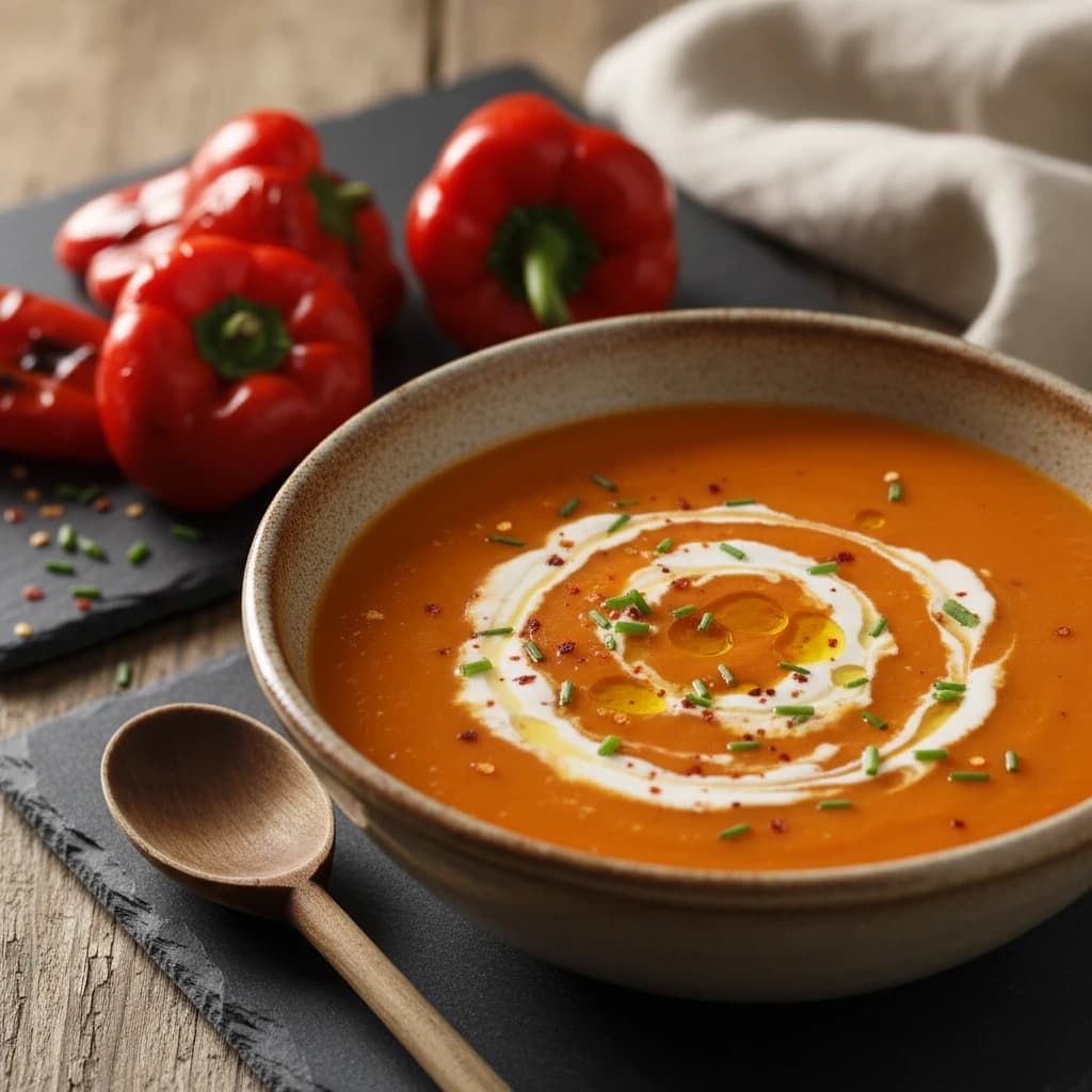 Crema de pimientos rojos