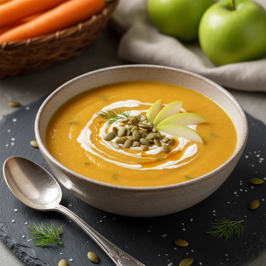 Crema de zanahoria con manzana