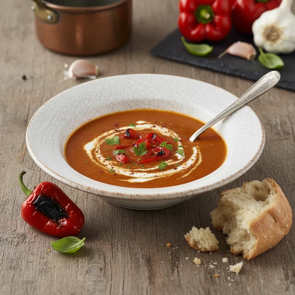 Crema rápida de pimientos