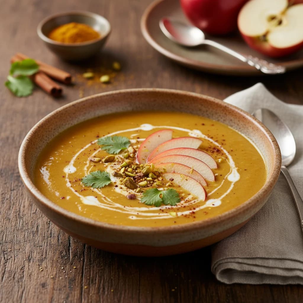 Sopa de manzana al curry