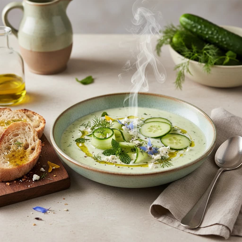 Sopa fría de pepino con yogur