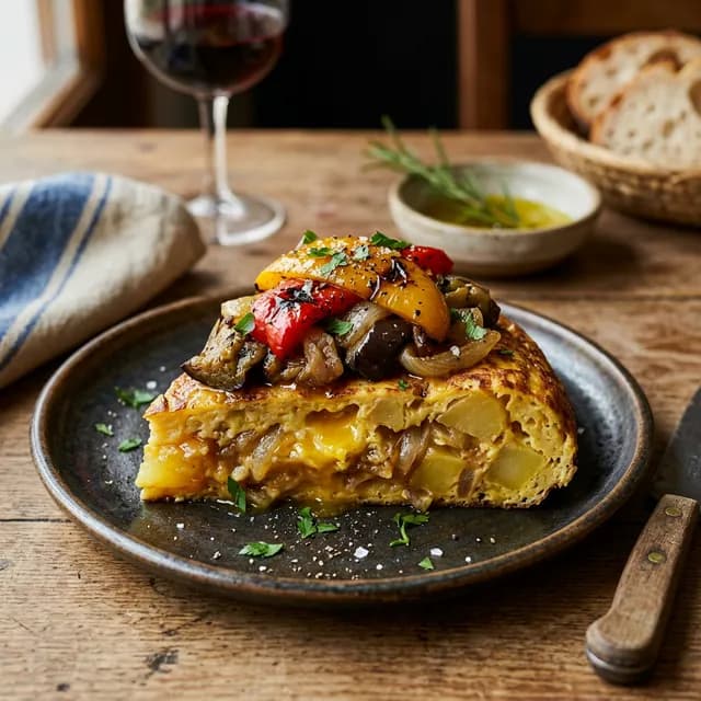 Tortilla de patatas con escalivada